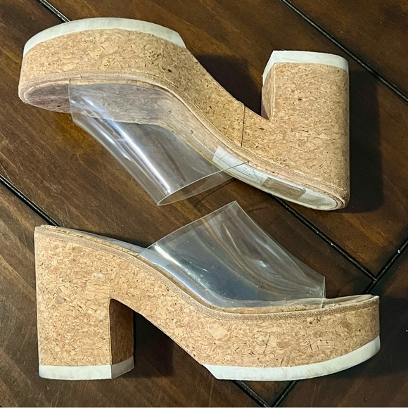 Dolce Vita Clear Strap Cork Platform Block Heel Sandals – Size 8.5 - Picture 2 of 8